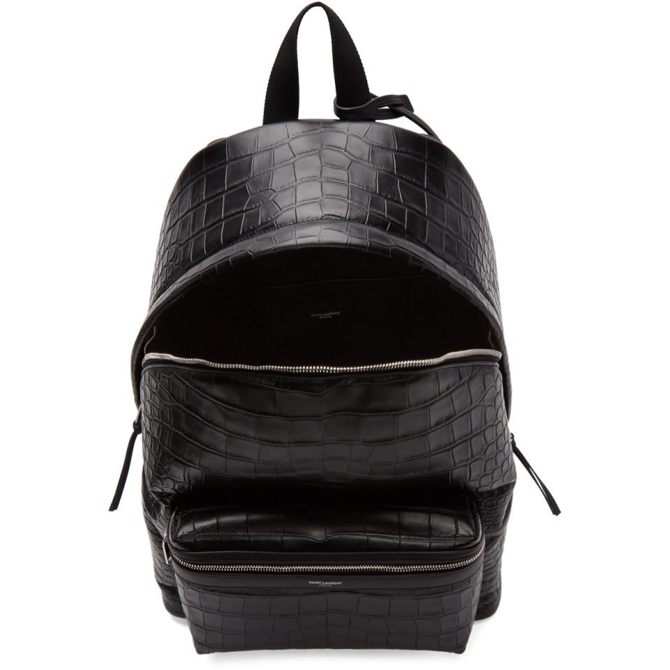 Saint Laurent Leather Black Croc City 