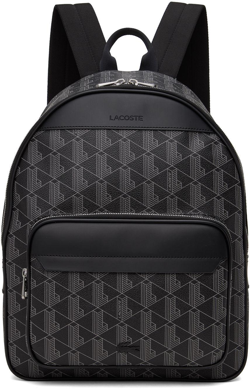Lacoste Black 'the Blend' Monogram Backpack for Men | Lyst