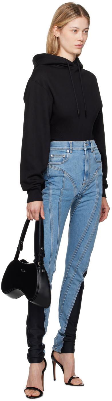 【関税込み】Mugler ブルー ワックス スキニージーンズ レディース Mugler スキニージーンズ | オンラインセールは最大