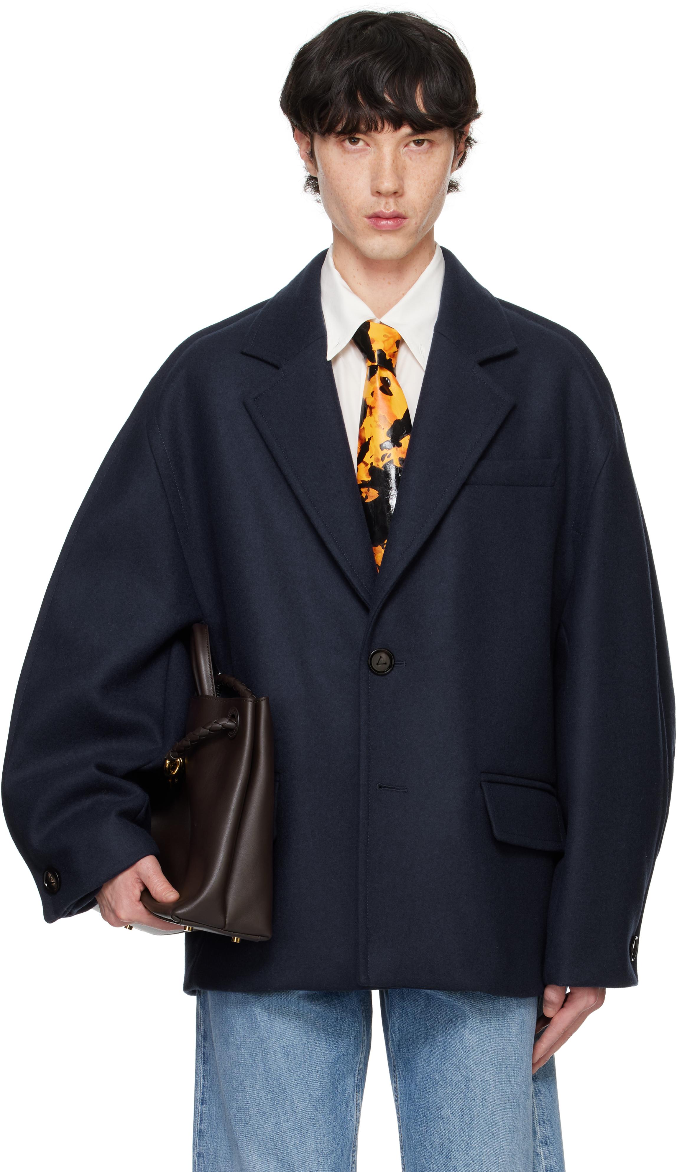ジャケット BOTTEGA VENETA Graphite cotton blend blazer Bottega Veneta Black Cotton Jacket Bottega Veneta