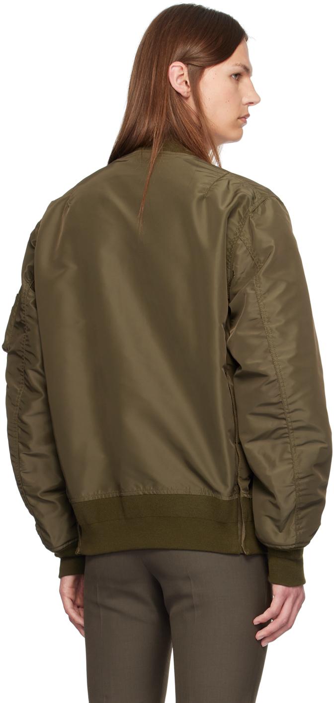 Sacai メンズ グリーン カーキ ナイロン ボンバージャケット ジャケット