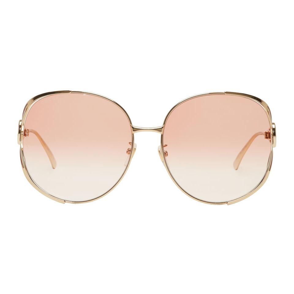 gucci pink and gold sunglasses