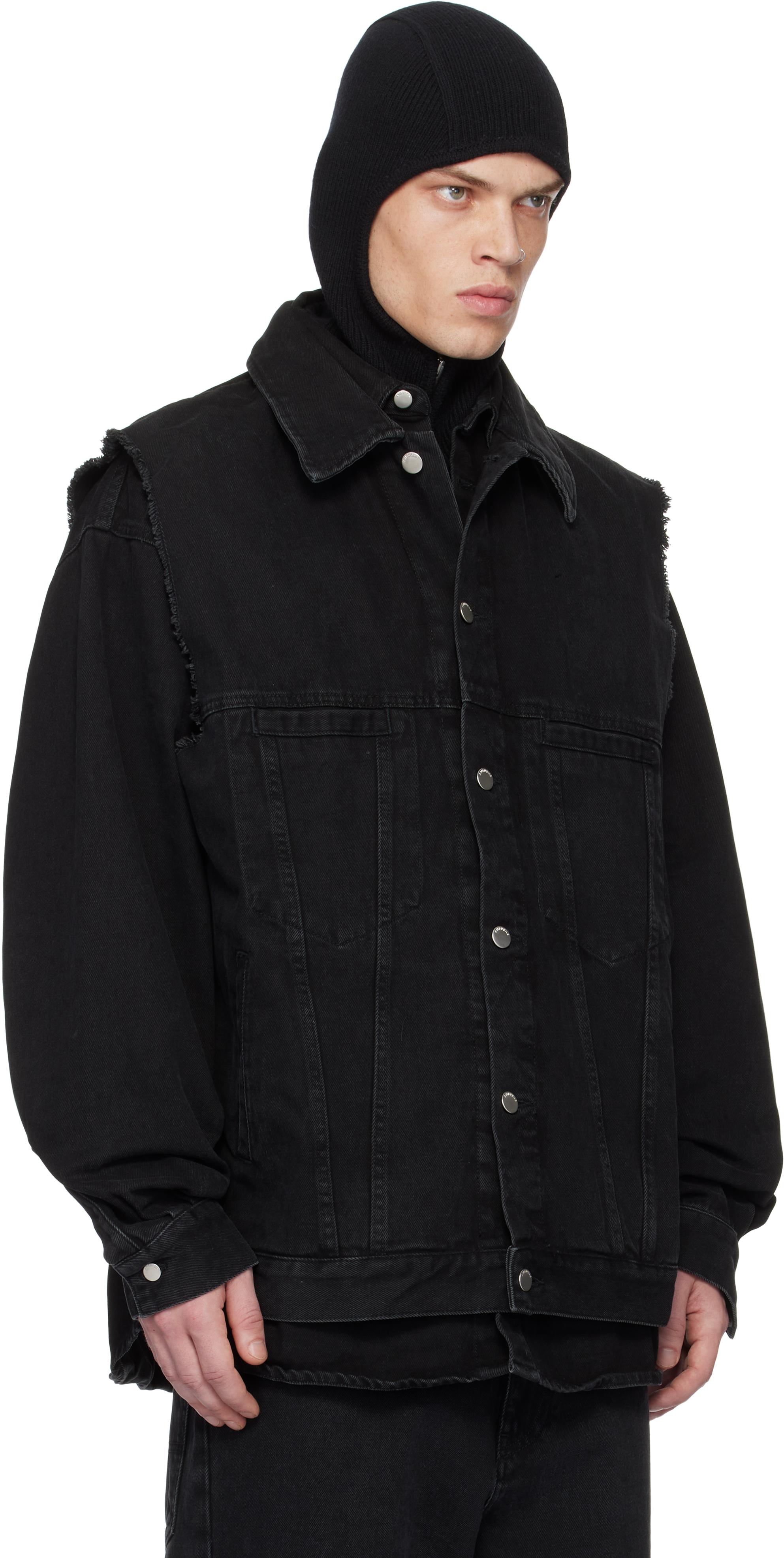 Ambush メンズ ブラック レイヤード デニムジャケット ジャケット 