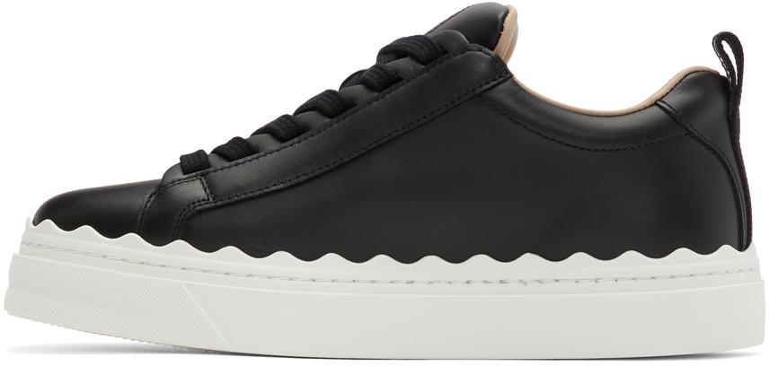 Chloé Leather Lauren Sneakers in Black - Save 10% | Lyst