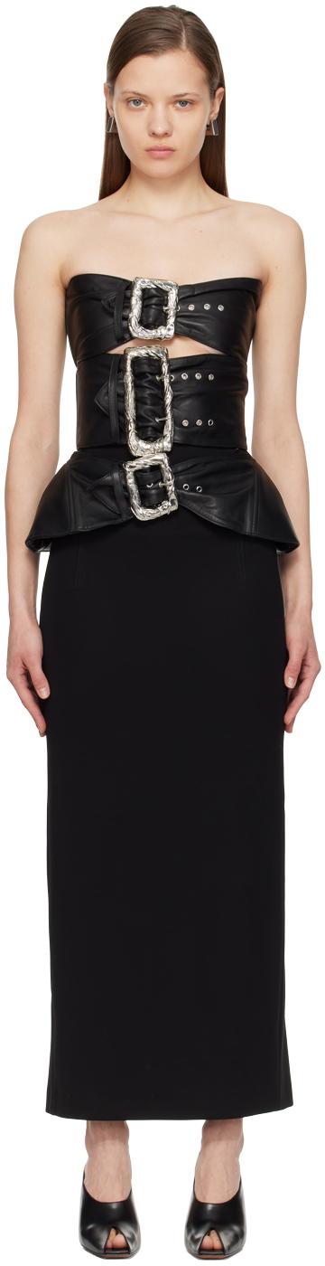 Jean Paul Gaultier レディース ブラック バックル マキシドレス 