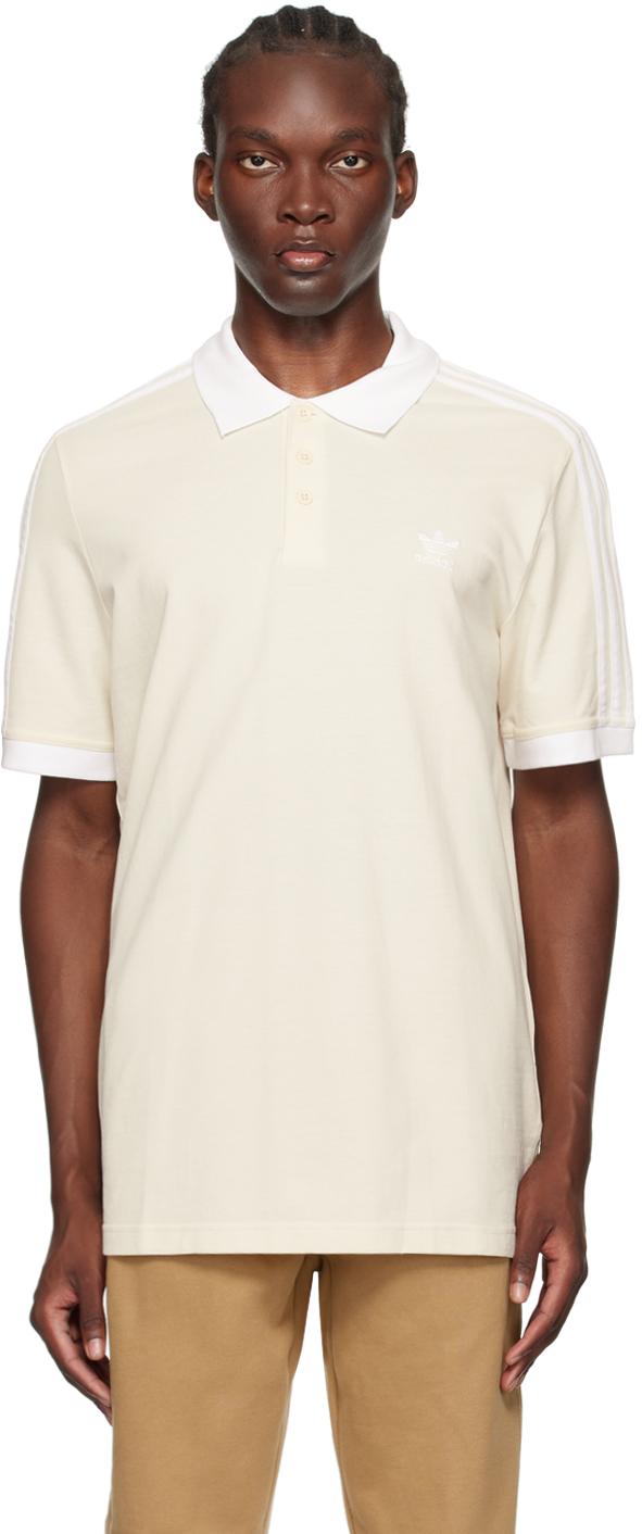 adidas Originals Off- Adicolor Classics 3-Stripes Polo in Natural