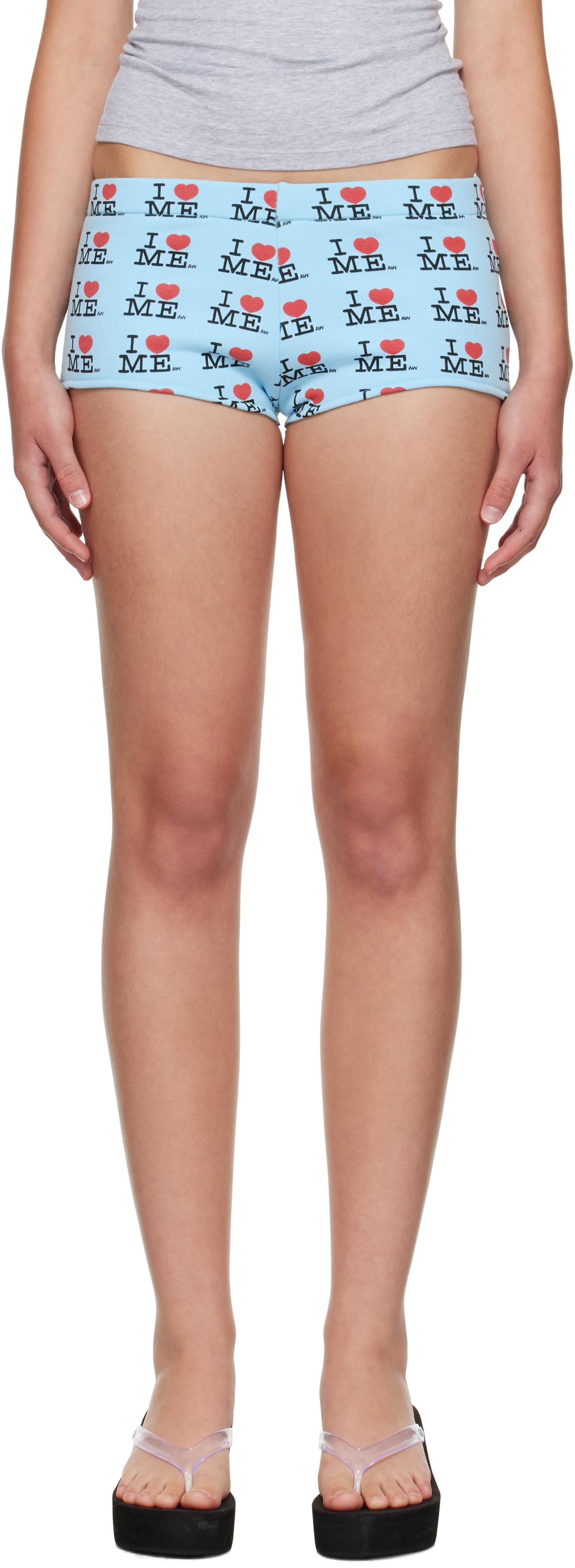 Ashley Williams 'I Heart Me' Serena Shorts in Blue | Lyst Canada