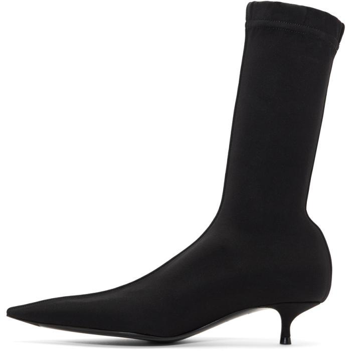 black sock boots kitten heel