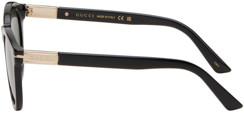 Gucci メンズ ブラック ラウンドサングラス サングラス