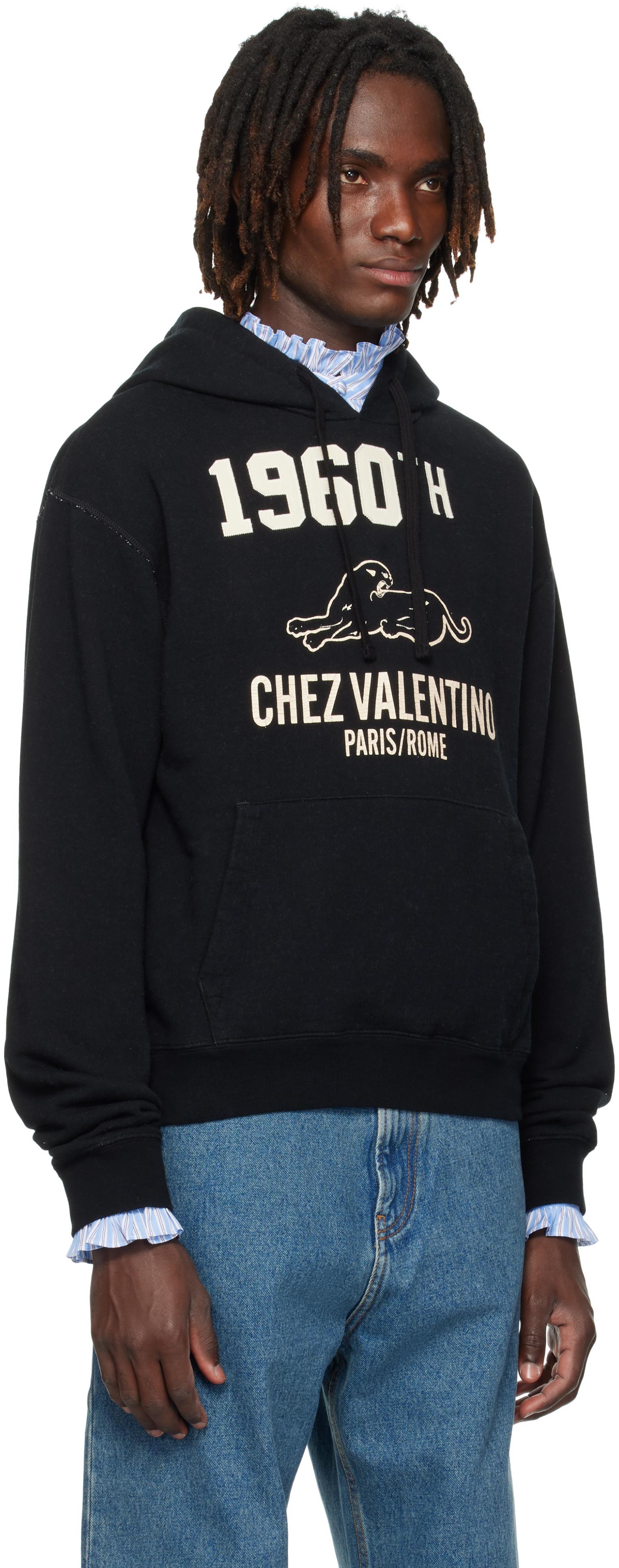 ヴァレンティノ Valentino Chez Hoodie Cotton Hooded Sweatshirt With Chez Valentino Print for Man