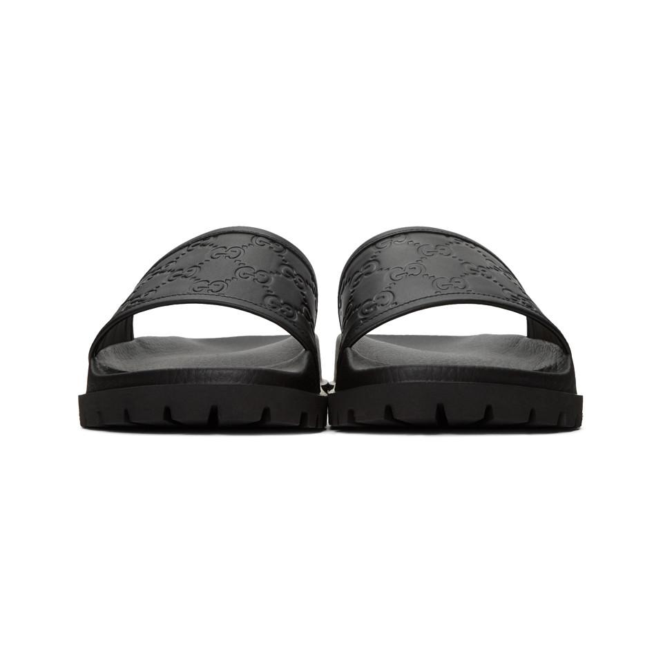 gucci black trek slides