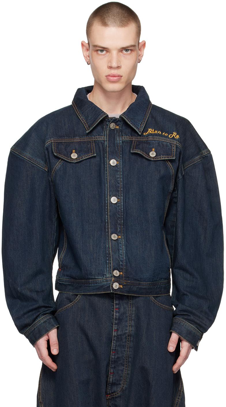 Vivienne Westwood メンズ ブルー ネイビー Boxer デニムジャケット 