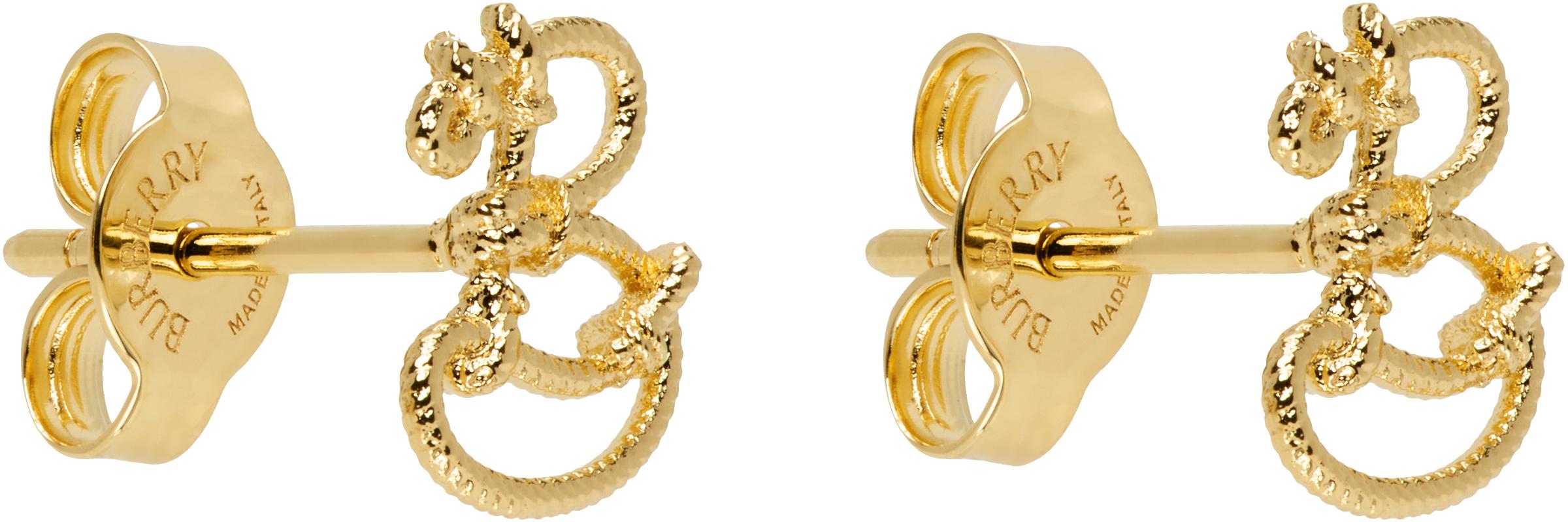 Burberry ゴールド Small Nautical Knot スタッドピアス