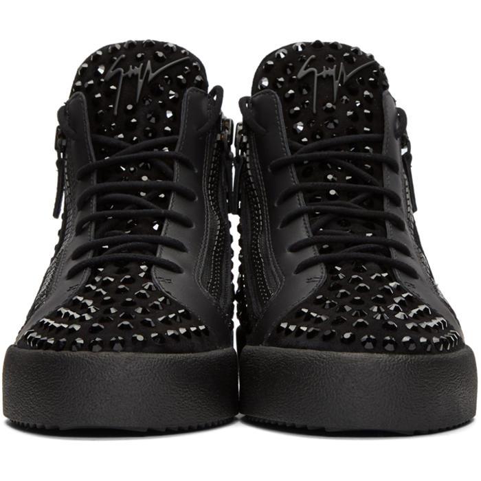 black rhinestone tennis shoes