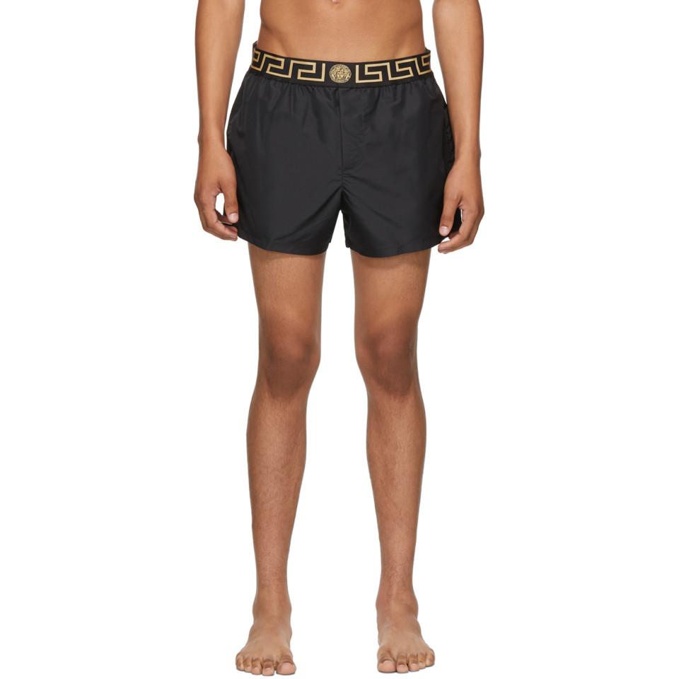 mens black versace swim shorts