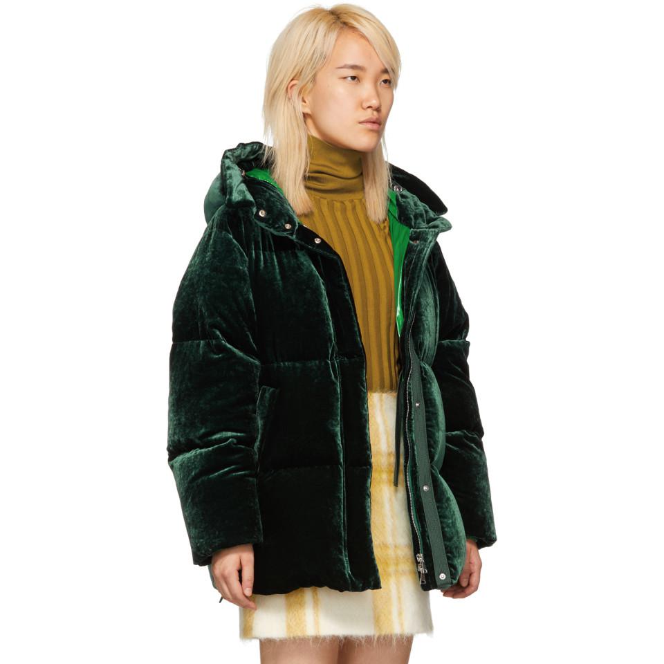 moncler butor velvet puffer coat