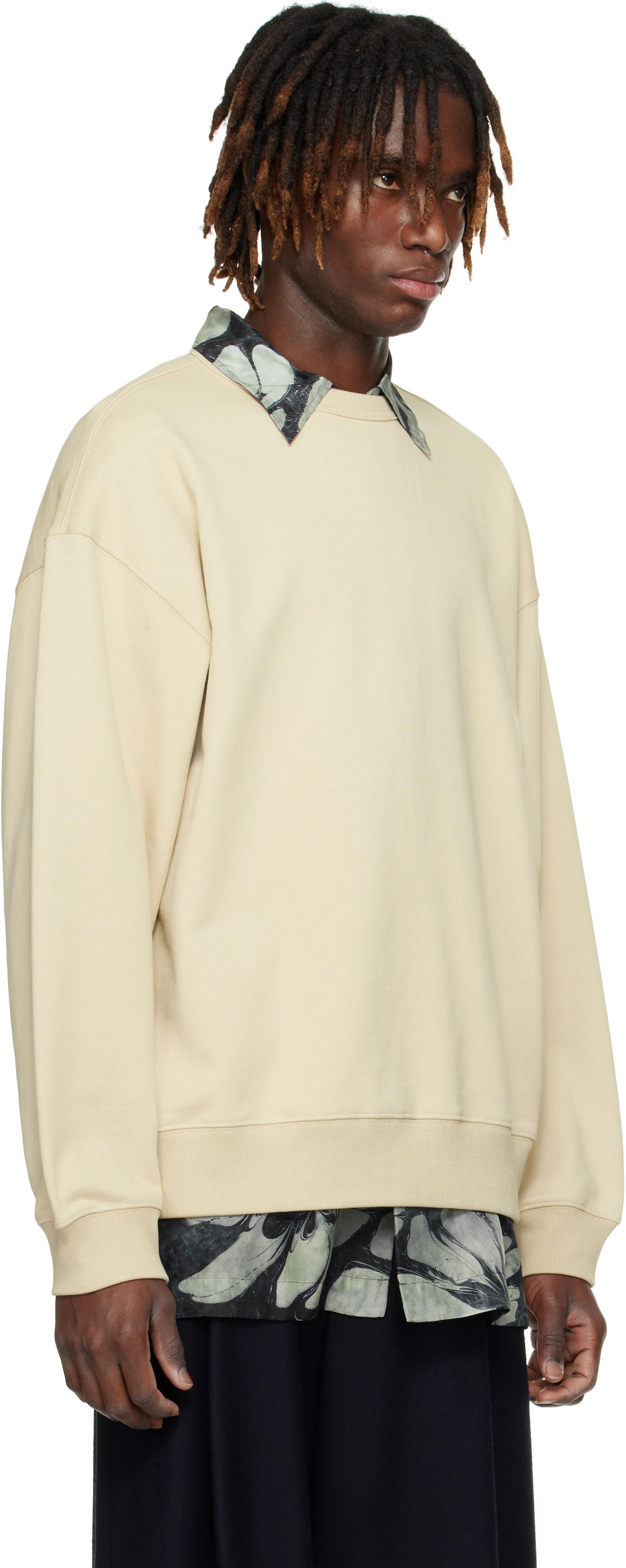 Dries Van Noten オーバーサイズ スウェットシャツ S ベージュ メンズ Dries Van Noten スウェットシャツ | オンラインセールは最大70