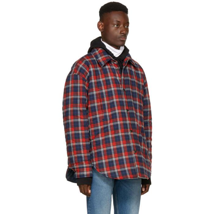 Balenciaga Red Oversized Flannel Shirt for Men | Lyst