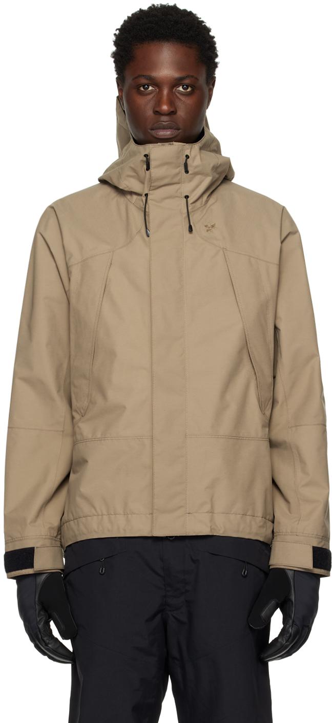 Goldwin Win Taupe Pertex Unlimited 2l Jacket in Black for Men
