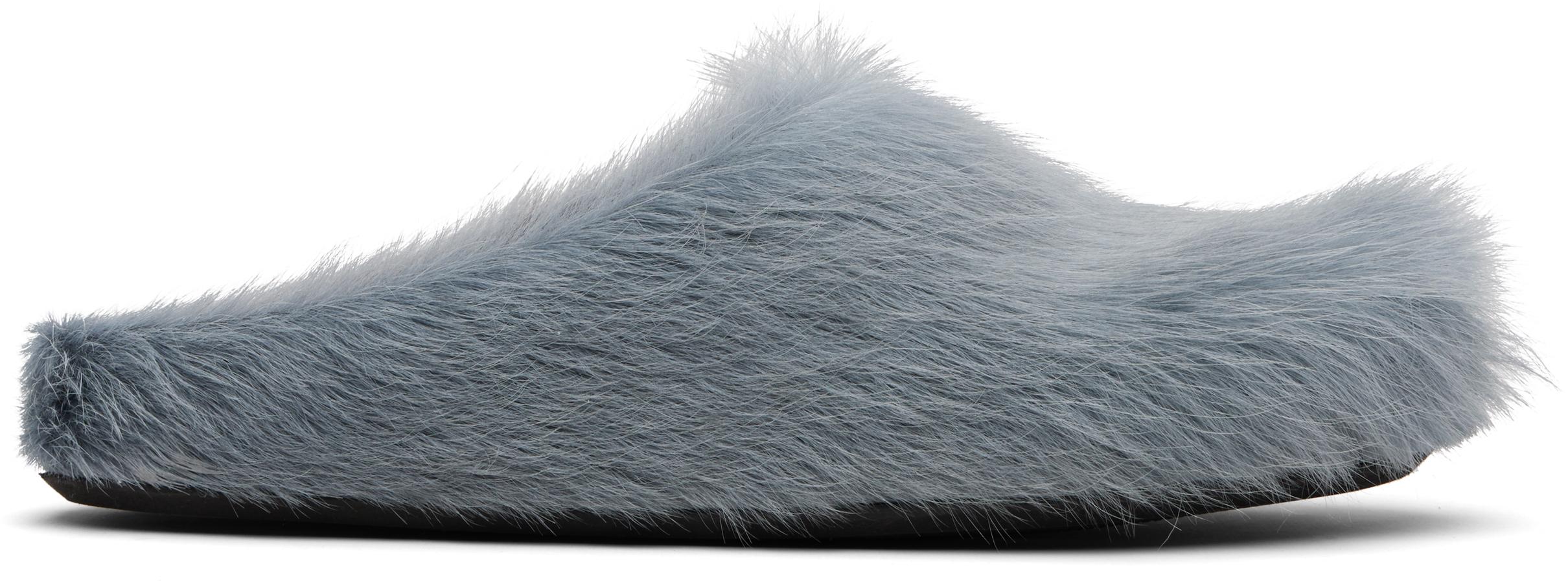 Marni Gray Fur Mules Luxurious Comfort Marni Slippers with fur trim | Women main image 2