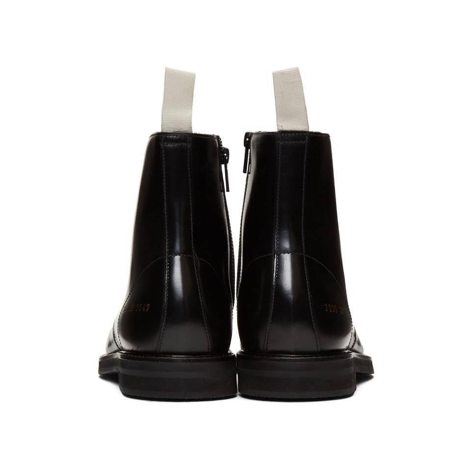 common projects black combat boots