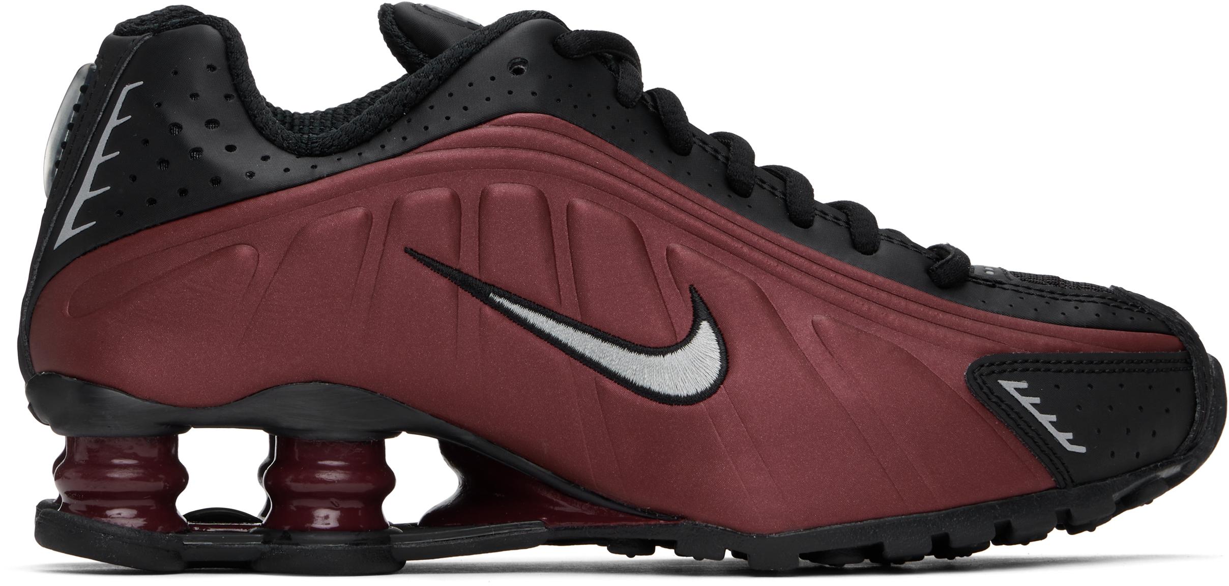 Nike Burgundy & Shox R4 Sneakers in Black | Lyst