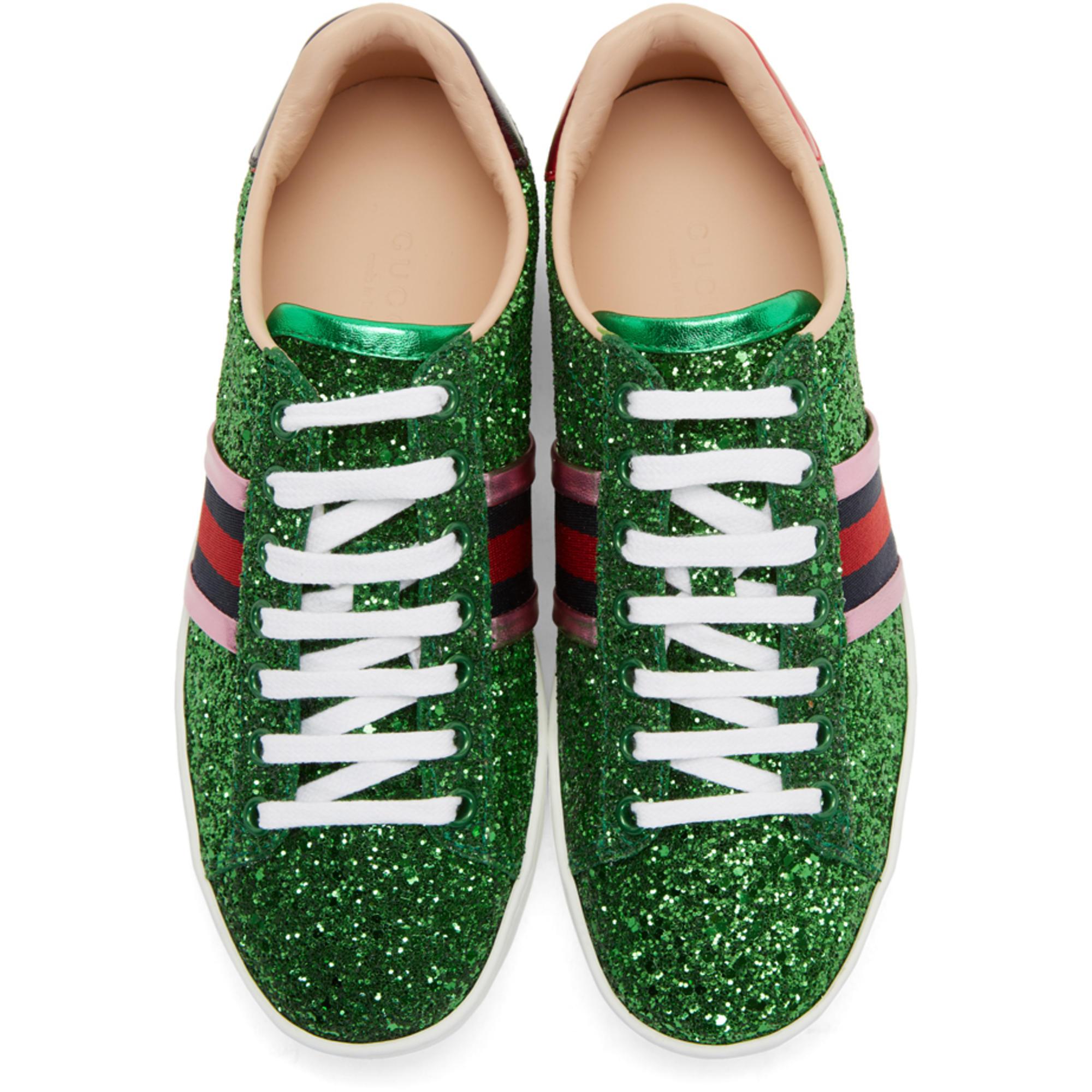 green sparkly trainers