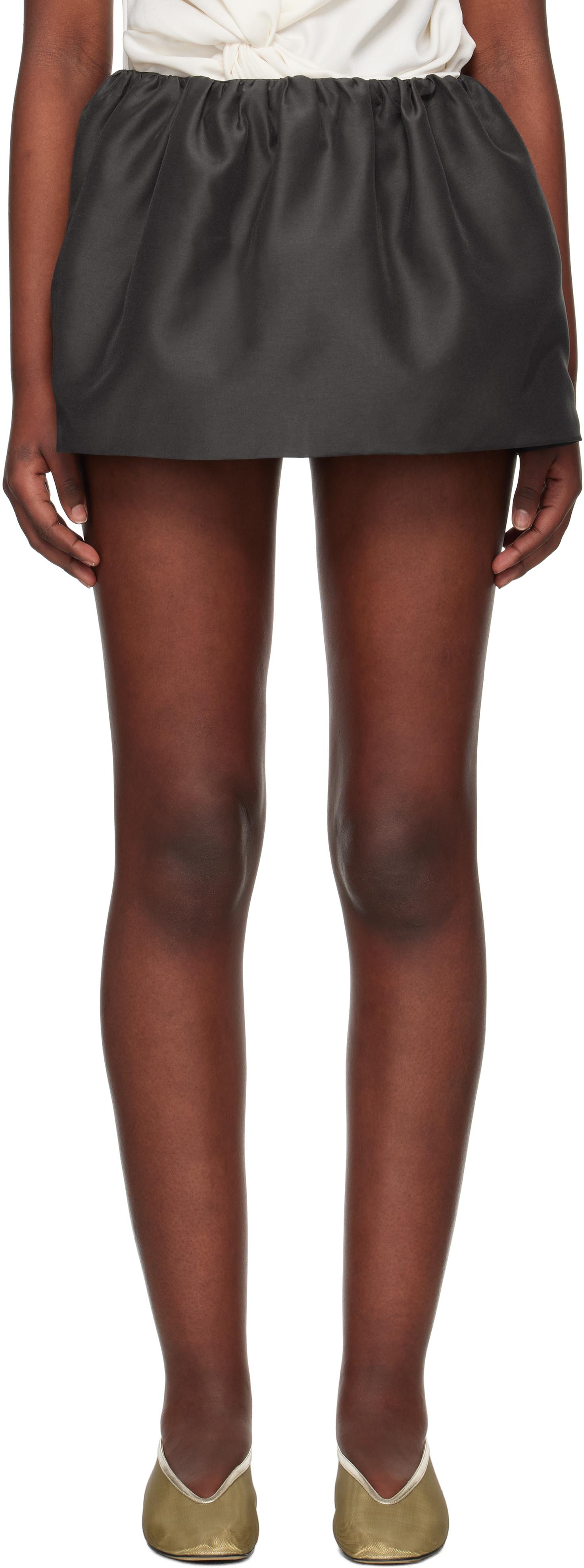 AMOMENTO NYLON SHIRRING MINI SKIRT & TOP（LAYERED SHIRRING