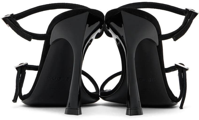 【関税込み】Mugler ブラック Fang 95 メッシュ ミュール Black mesh Fang 95 boots | MUGLER Official Website – Mugler