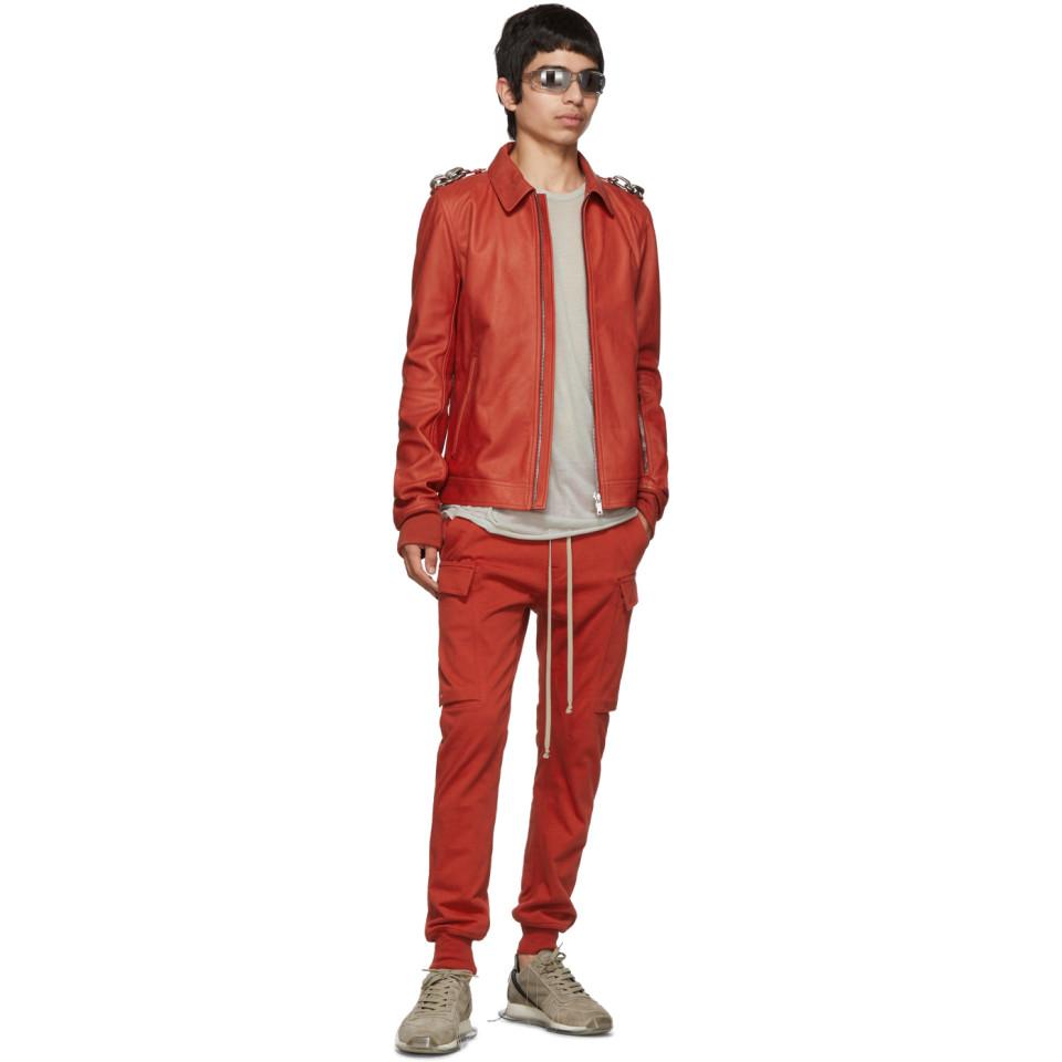 rick owens red leather pants