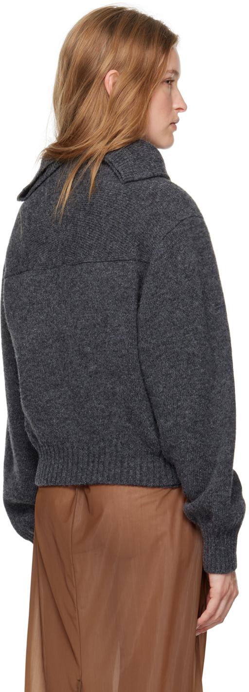Carven レディース ブルー グレー レイヤード カーディガン セーター 