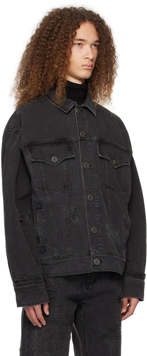 Balmain distressed denim jacket sale