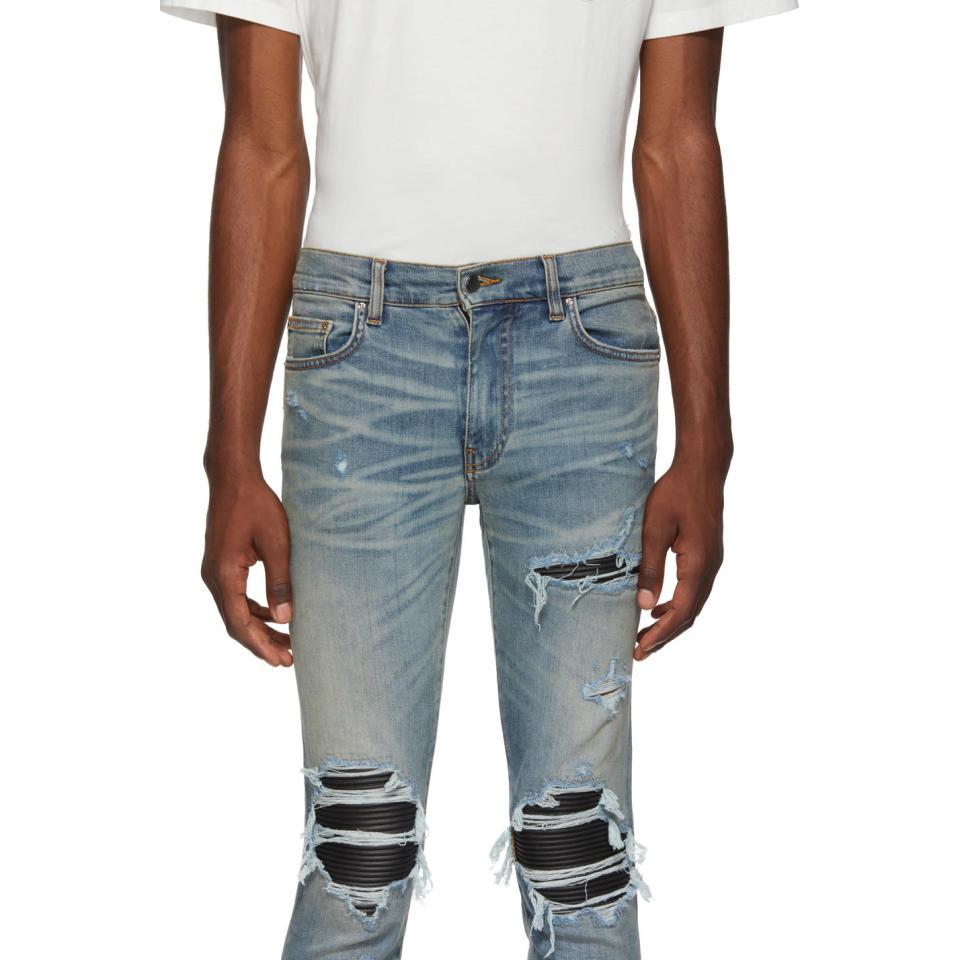 mx1 leather patch jean black