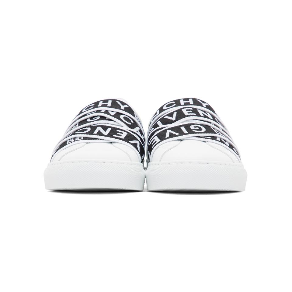 Givenchy Leather 4g Webbing Sneakers Black White - Lyst