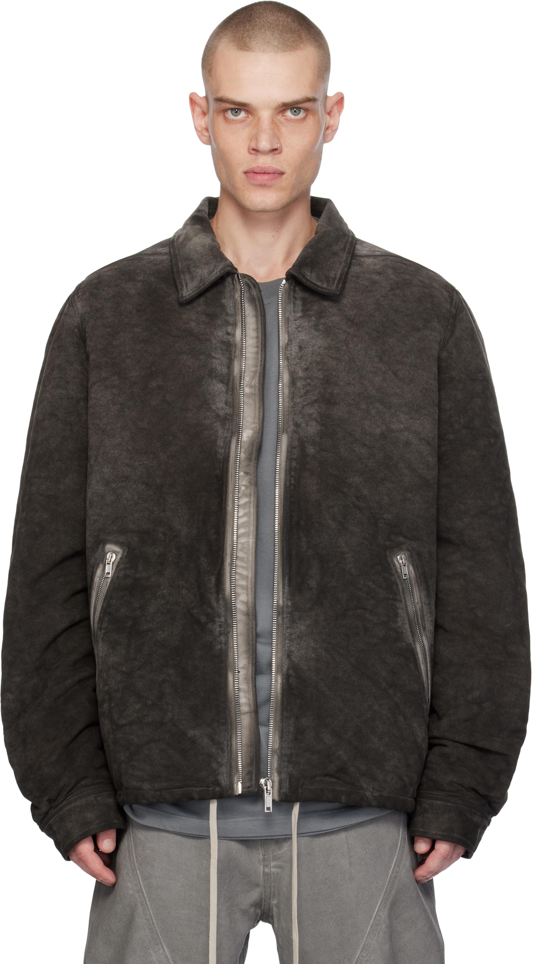 Rick Owens メンズ ブラック グレー Porterville Zipfront