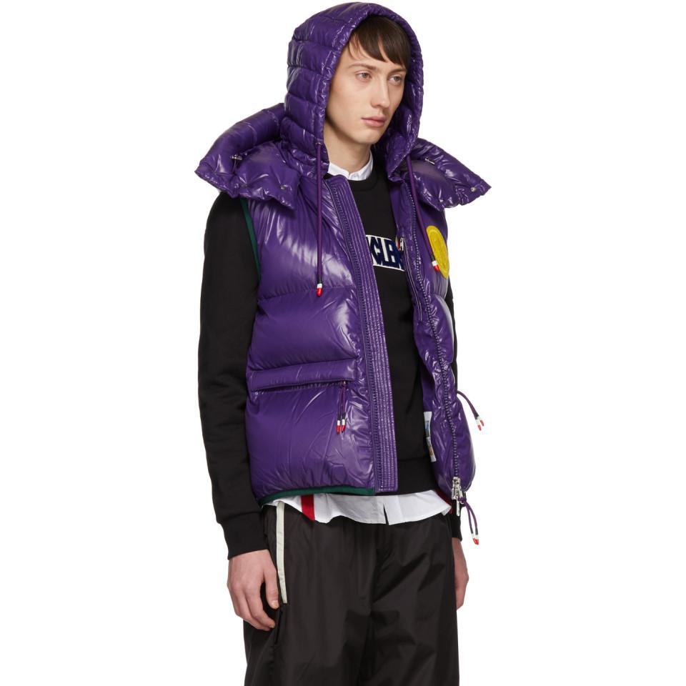 Moncler 2 1952 Purple Down Lorent Vest for Men | Lyst