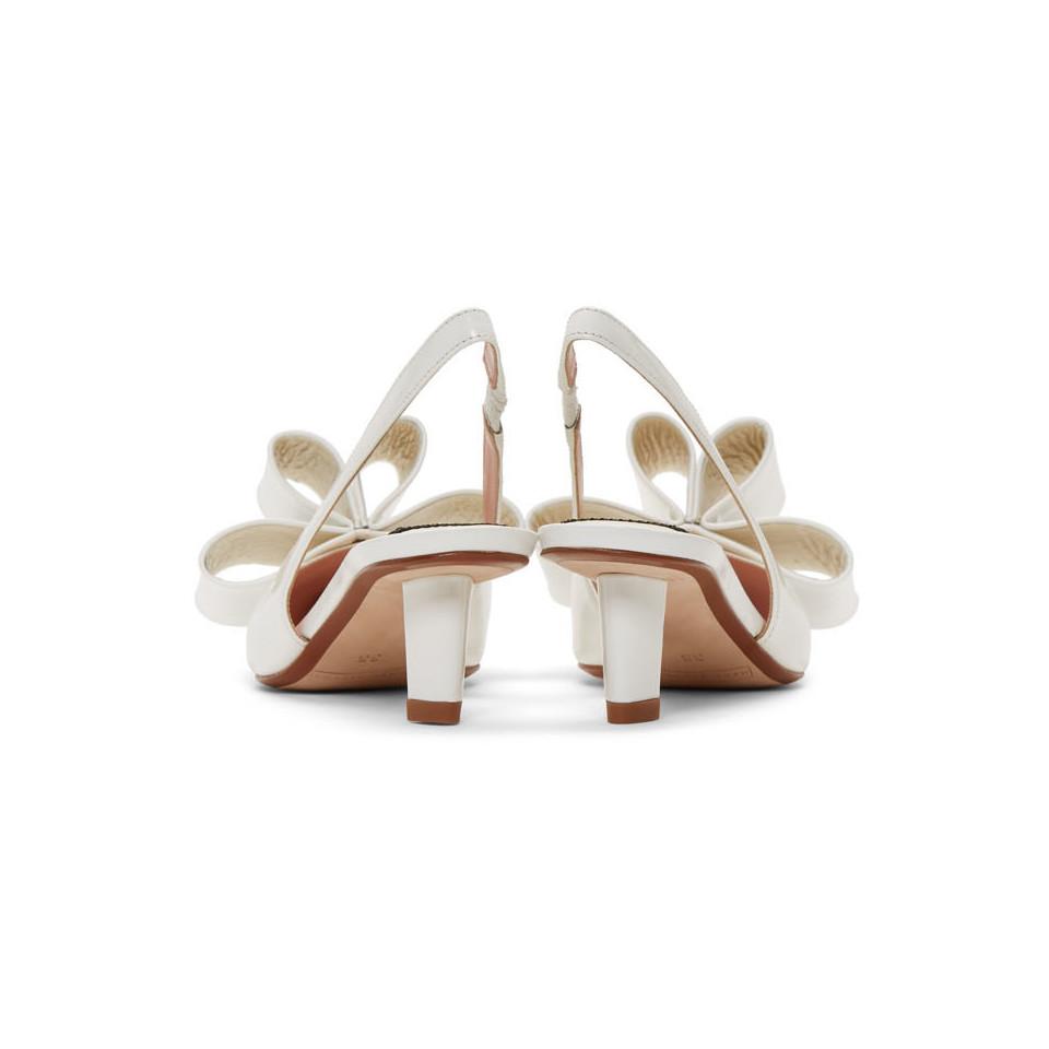 Marc Jacobs White Leather Bow Slingback Heels Lyst