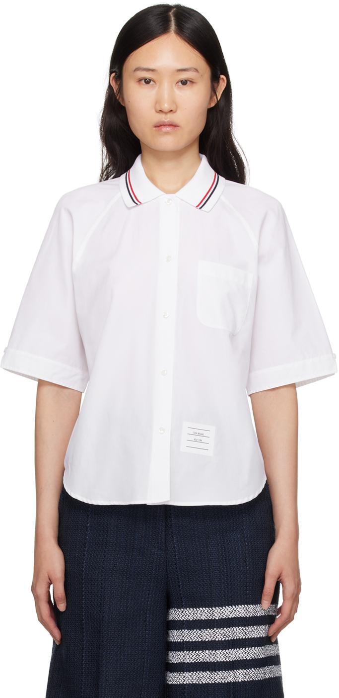 Thom Browne レディース Thom E ホワイト ボックスプリーツ シャツ 