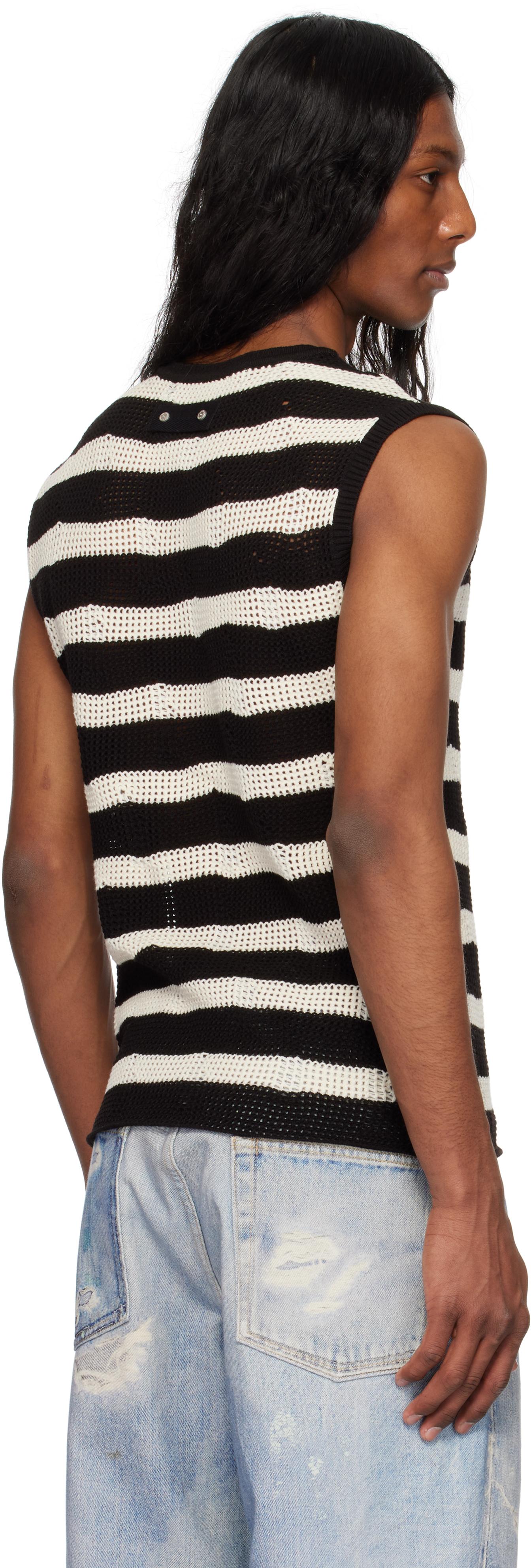 ANDERSSON BELL Off- Net Damaged Sleeveless Tank Top in Black