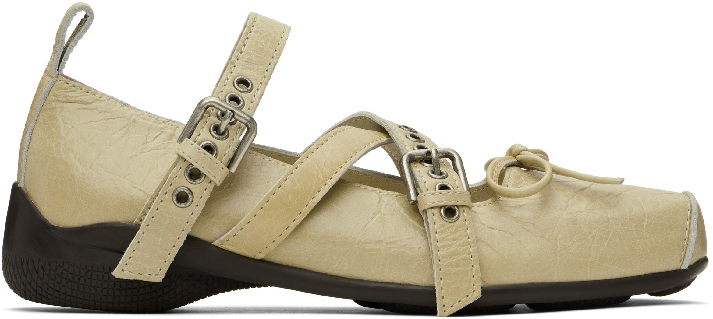 open-yy-Beige-Cross-Buckle-