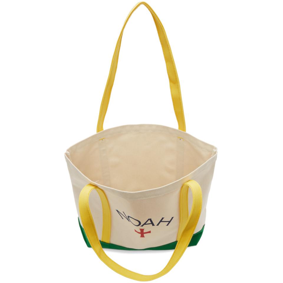 Noah Yellow And Green Logo Tote | Lyst