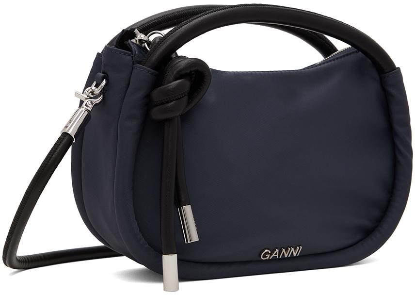 Ganni Navy Mini Knot Bag in Black | Lyst Canada