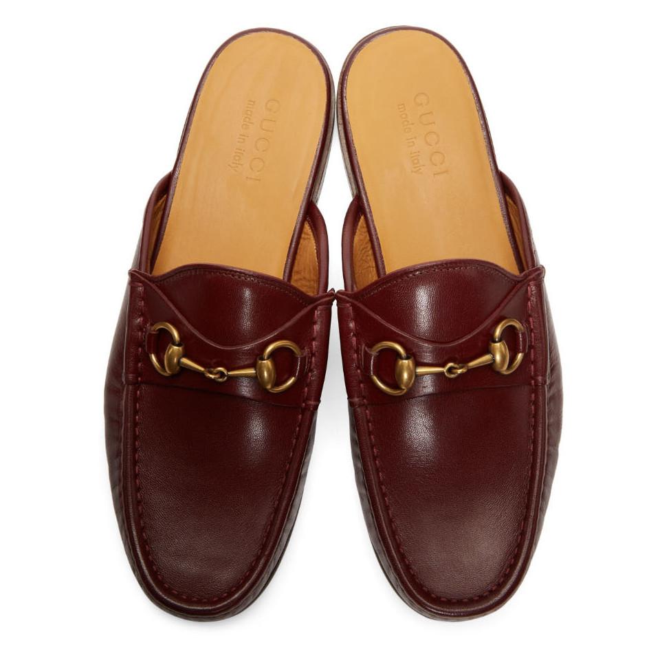 burgundy slip on loafers