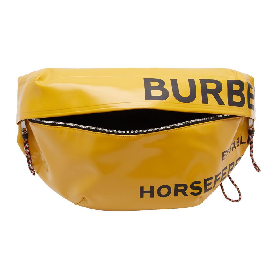 Burberry Canvas Ssense Exclusive Yellow Horseferry Sonny Bum Bag 