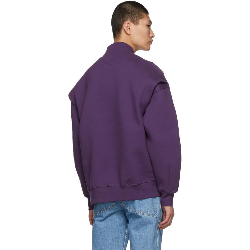 Download ADER error Purple Oversized Mock Neck Logo Sweatshirt for ...