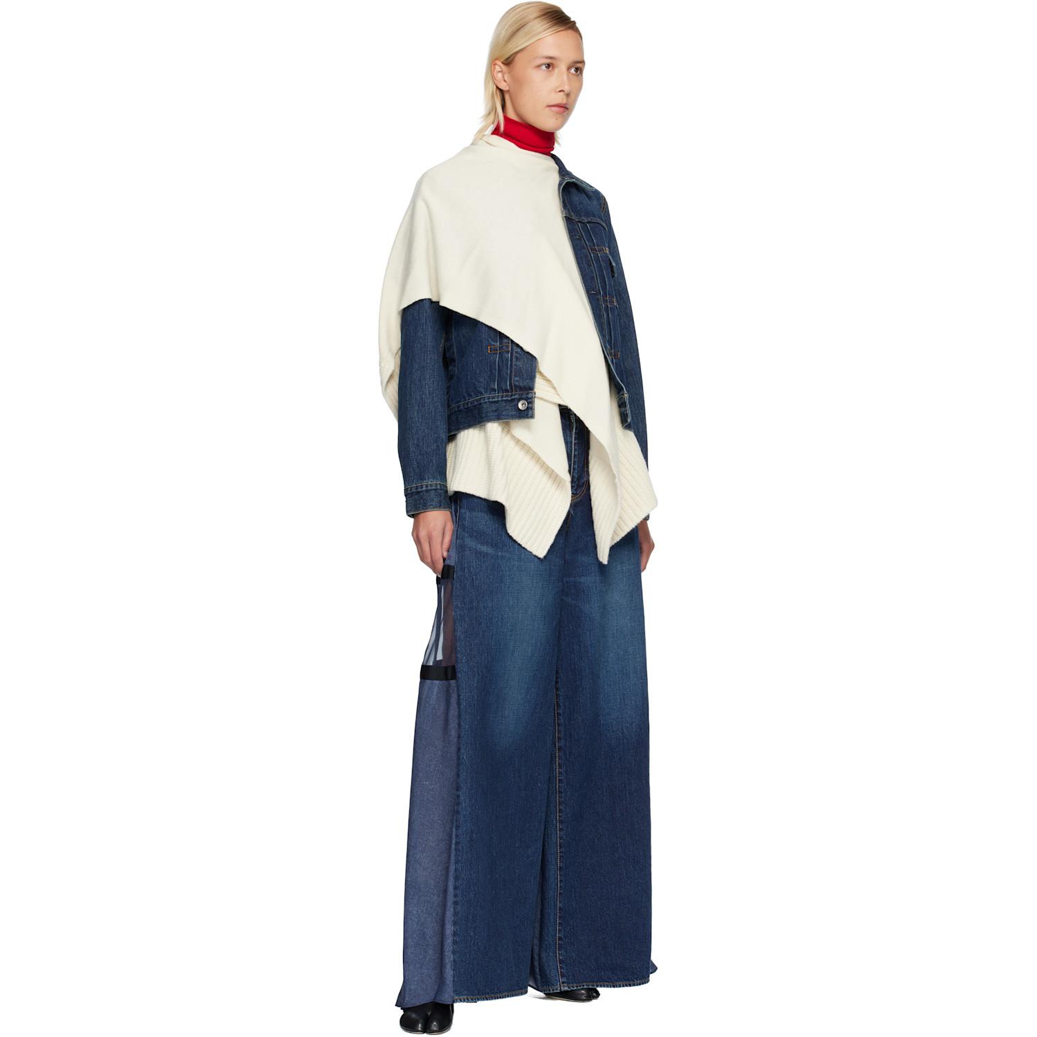 Sacai Denim & Wool Knit Jacket Set in Blue | Lyst