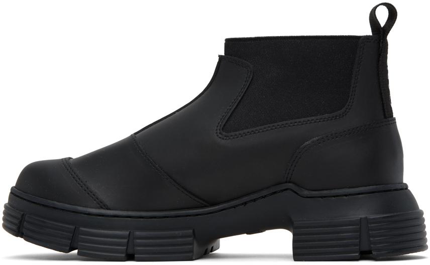 Ganni Black Crop City Boots | Lyst