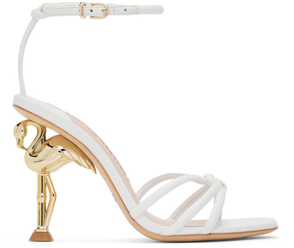 Sophia Webster レディース ホワイト Flo Flamingo ヒールサンダル ヒール