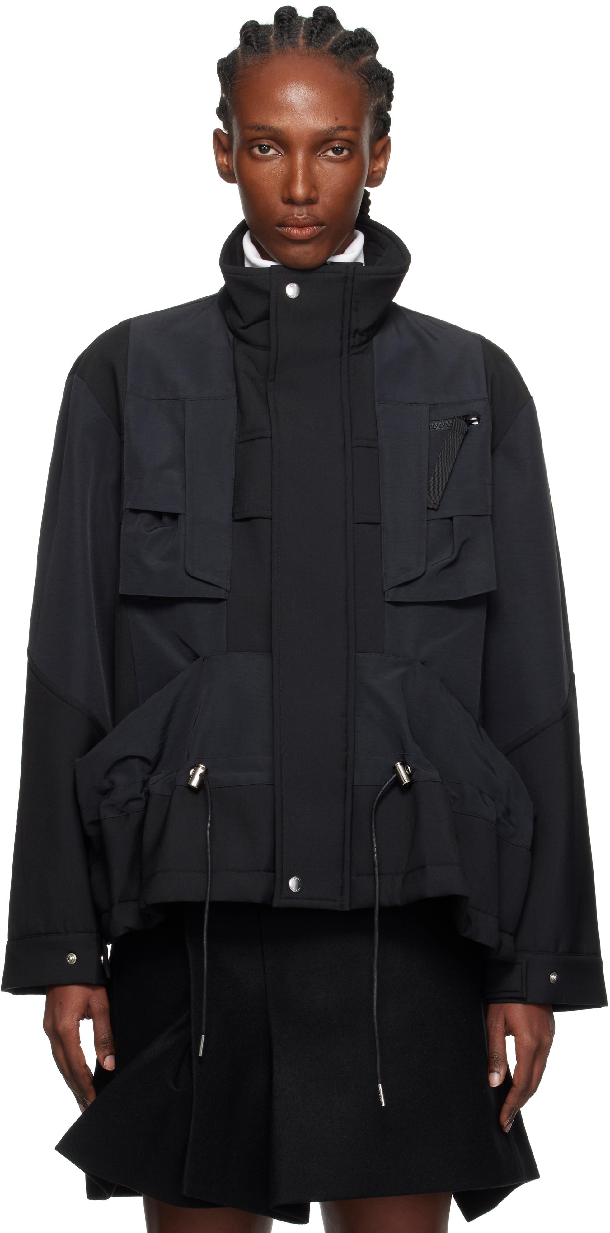【sacai】ブラック Grosgrain スコート sacai: ブラック Grosgrain スコート | SSENSE 日本