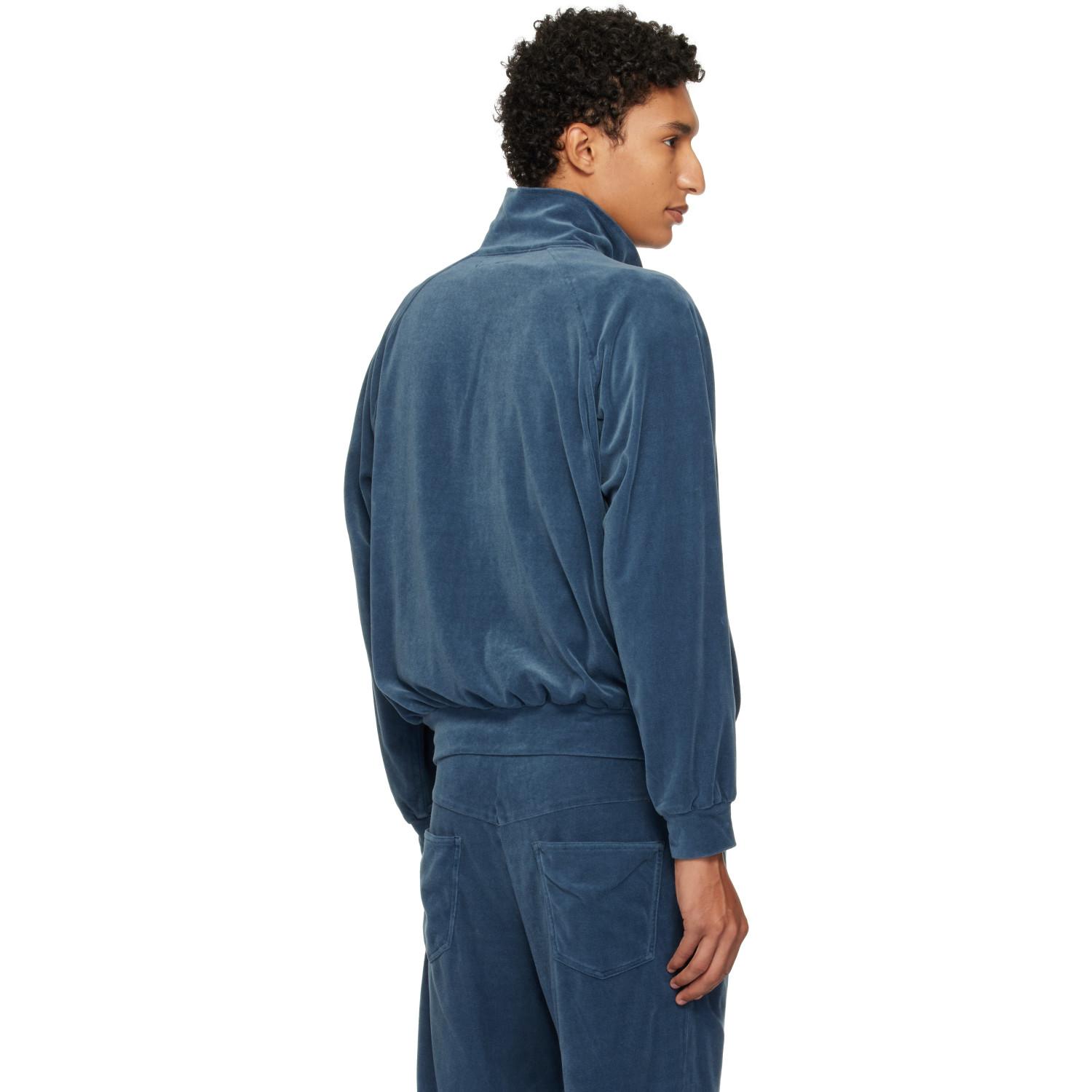 Y*u様 SOSHIOTSUKI ASICS VELVET TRACK JACK SOSHIOTSUKI Asics Edition Vintage Velvet Track Jacket in Blue for